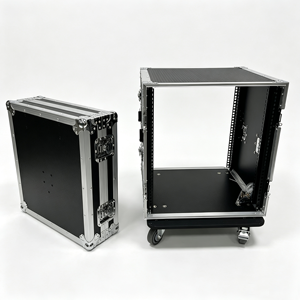<span class=keywords><strong>Flightcase</strong></span> OEM 12U de haute qualité pour amplificateur de profondeur inférieure à 49 cm avec 2 portes fusionnables, 4 roues et 1 table DJ - Product Image 4