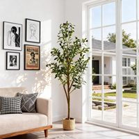 Arbre d'olivier artificiel de 1,2 m pour intérieur/extérieur, branches pliables, léger, en pot, réaliste, 576 feuilles en soie, 32 fruits, pour salon