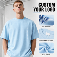 T-shirt unisexe personnalisé à logo, coupe oversize, épaules tombantes, manches courtes, doux, décontracté, respirant, idéal pour l'été