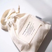 Tas Kemasan Hadiah Kanvas Katun dengan Tali Serut, Logo Cetak Kustom, Bergaya untuk Aksesoris Perhiasan Kecil