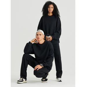 Boxy Fit ras du cou sweats blanc poids lourd goutte épaule 405 Gsm sweats personnalisés sweats à capuche unisexe - Product Image 4