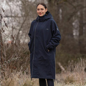 Offre spéciale Extérieur Long Équitation Imperméable Imperméable PU Femmes Manteau de pluie à capuche <span class=keywords><strong>Veste</strong></span> de pluie pour dame - Product Image 1