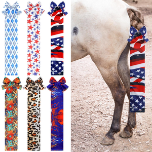 Bolsa de cola de caballo personalizable, correas de cierre de 2 hebras, accesorios de productos equinos, protección elástica transpirable, logotipo personalizado de cola de caballo - Product Image 3