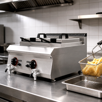 Équipement de restauration pour restaurants, friteuse de table en acier inoxydable à double cuve, friteuse à frites pour usage en cuisine