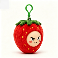Sac à dos personnalisable en PVC avec pendentif fraise en peluche et motif de dessin animé