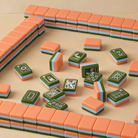 Tablevibe - Fichas de Mahjong con Rayas de Colores en Contraste, Patrón Estándar, Acrílico, Accesorios para Juegos de Entretenimiento