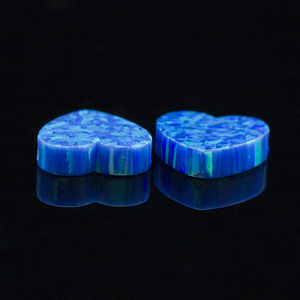 Sintetico blu opale di fuoco/cabochon mistico opale/a forma di cuore opale pietra - Product Image 2