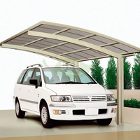 Abri double pour voiture en aluminium / Garage avec toiture en polycarbonate