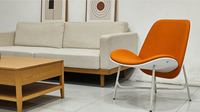 Fauteuil simple rembourré pour la maison, chaise de loisirs moderne, chaise de lecture confortable en métal blanc stable