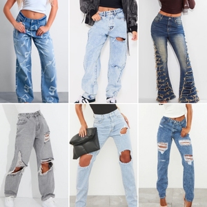 Jeans de Cintura Alta Estilo Retro para <span class=keywords><strong>Mujer</strong></span>, Corte Ajustado, Verano, Venta al Por Mayor, Color Personalizado, Mezcla de Materiales, Envío Aleatorio - Product Image 5