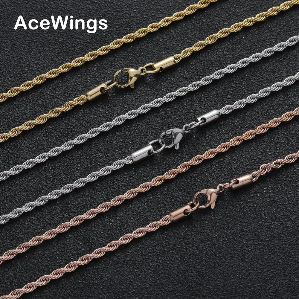 SC001 3 Mét 16 "18" 20 "22" 24 "30" Thép Không Gỉ Rope Chain Hip Hop Chuỗi Vòng Cổ