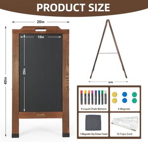 Tableaux magnétiques portables en forme de A, 40" x 20", grands panneaux en bois pour l'extérieur - Product Image 2