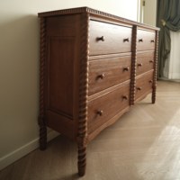 Commode en bois écologique personnalisée pour chambre à coucher, commode en bois massif de style européen, armoire de rangement avec tiroirs