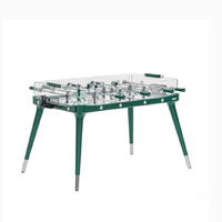 Table de baby-foot transparente de luxe au design professionnel, avec cadre en bois massif et éléments en acier inoxydable, pour jeu de football de table haut de gamme
