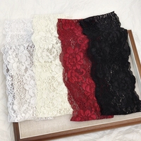 Serre-tête de mariée en dentelle de polyester, extensible, ajouré, à motif floral, haut de gamme, monocouche, pour femme