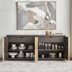 <span class=keywords><strong>Buffet</strong></span> <span class=keywords><strong>d</strong></span>'entrée moderne et fonctionnel sur mesure avec tiroirs intégrés et étagère, commode en mélamine au design plat - Product Image 3