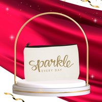 Sacs de maquillage réutilisables en toile de coton promotionnels pochette de maquillage à fermeture éclair lavable avec impression de logo personnalisé avec personnel