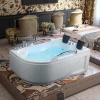 Baignoire de massage moderne Aqua Corner en forme de L 1.8m acrylique blanc Double Whirlpool Tablier Installation Baignoire d'hôtel