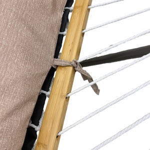 Amaca Classica Imbottita e Trapuntata con Cuscino e Supporto, Lettino da Giardino per Interni ed Esterni con Cuscino - Product Image 4