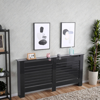 Cache-radiateur en gros style européen, cache-radiateur en bois MDF noir extra large pour radiateur chauffant