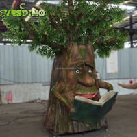 Arbre parlant animatronique d'intérieur personnalisable de 3.5 mètres de haut en métal éponge pour centres commerciaux espaces publics Playhouses
