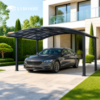 Cochera para Auto con Estructura de Aleación de Aluminio, Impermeable, Resistente, Color Gris, con Estilo Personalizable para Jardín y Estacionamiento