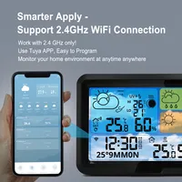 Nouveau capteur de température et d'humidité intérieur/extérieur sans fil, alimenté par batterie, contrôlé par application Tuya Smart WiFi, avec prévisions météo