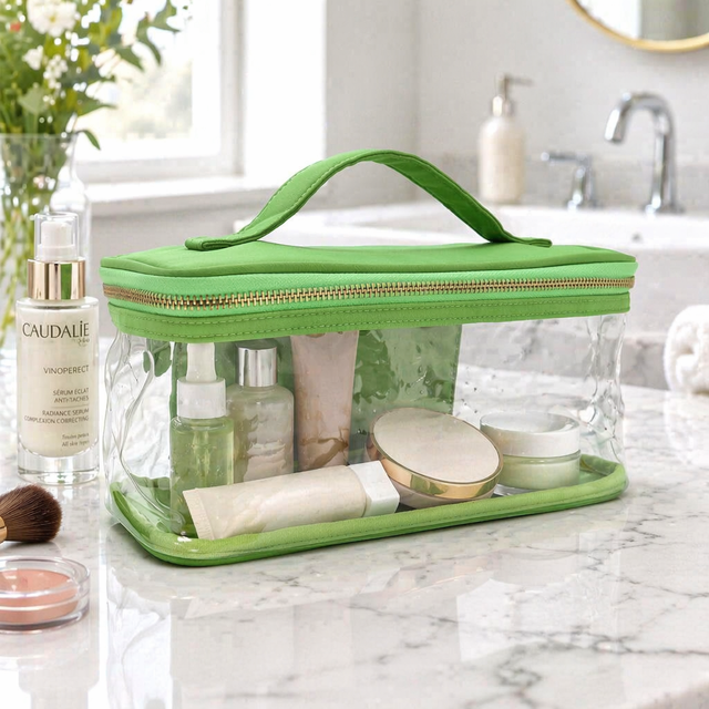 Clear Pvc Bathroom Wash Bag Waterproof Makeup Travel Toiletry Bag Handle Transparent Pvc Cosmetic Pouch Clear Beach Storage Bag