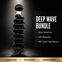 Extensions de cheveux humains brésiliens 12A Deep Wave, 100% vierges non traités, noirs naturels bouclés