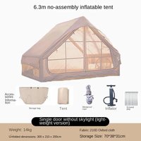Tente de camping gonflable 6,3 m² à montage rapide en PVC pour 3 à 10 personnes, en tissu Oxford imperméable