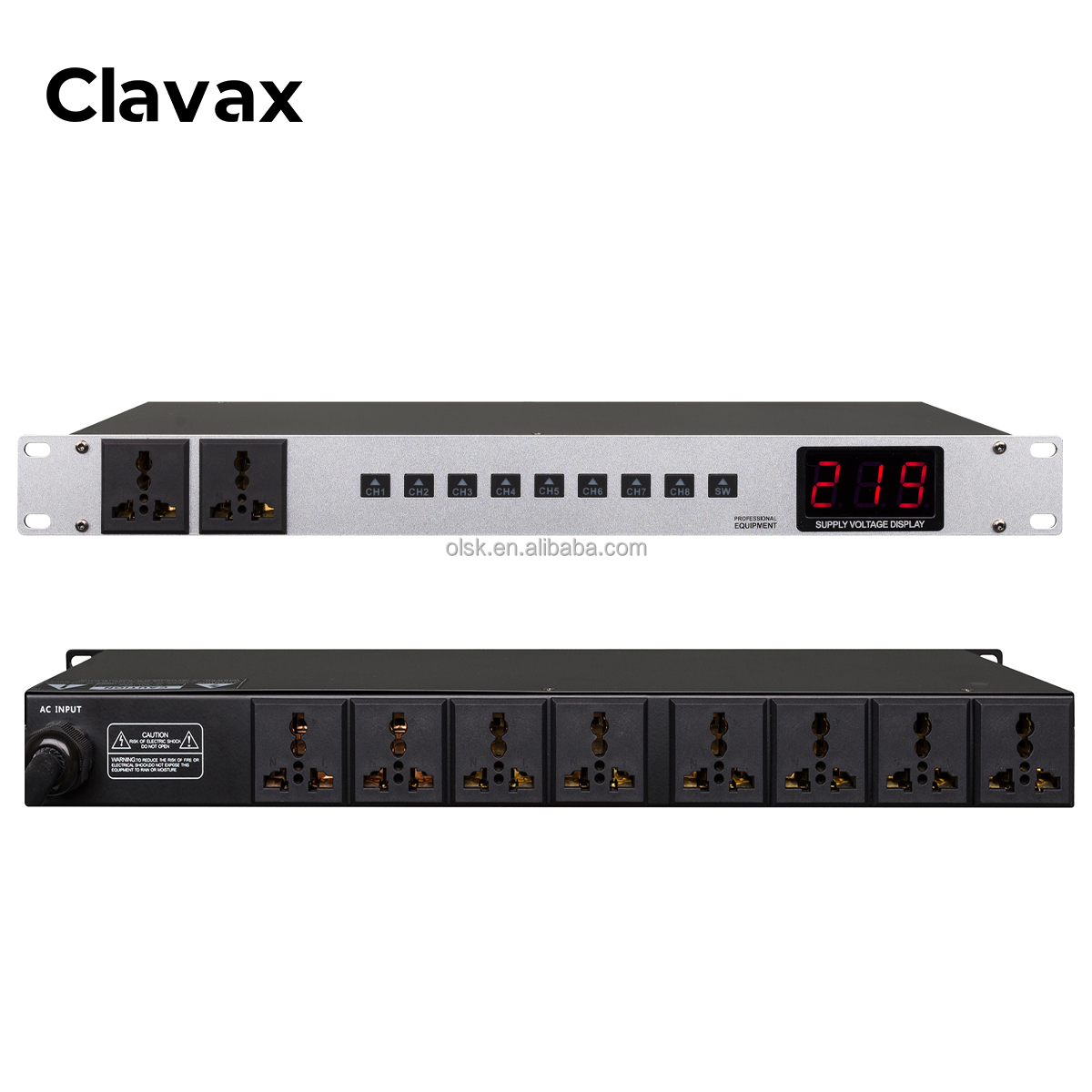 Clavax CLPS-HS5 8 + 2 розетки, контроллер последовательности питания, профессиональное аудио-видео Освещение, цифровой дисплей напряжения, индивидуальный