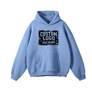 Sweat à capuche personnalisé avec logo, broderie vieillie, strass, délavage acide, délavage à la pierre, coupe ample et carrée, MOQ 10 options - Product Image 1