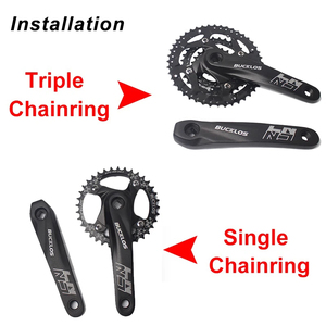 OEM/ODM BUCKLOS Pédalier de vélo VTT en aluminium 104BCD 8/9/10/11 vitesses, trou carré, ultraléger, bras de manivelle 170 mm, pièces de vélo - Product Image 4