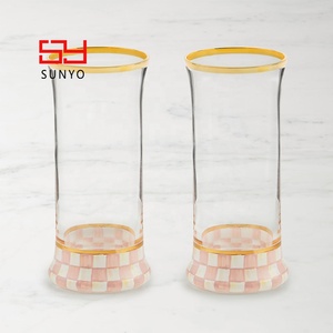 Copa de Vino de Lujo con Borde Dorado, Diseño de Tablero de Ajedrez, Hecha a Mano y Personalizada, Copa de Whisky con Tallo Largo, Copas de Martini y <span class=keywords><strong>Margarita</strong></span> - Product Image 4