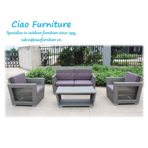 Tổng hợp mây đồ gỗ ngoài trời nóng bán khách sạn ngoài trời sofa thương mại mây vườn sofa Set 2 + 1 + 1 sofa Set - Product Image 5