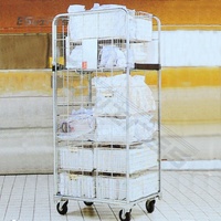 Conteneur de sécurité en treillis métallique soudé, pliable, empilable, à roulettes, pour entrepôt