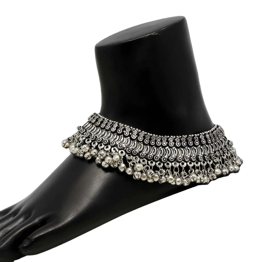 Latest Exclusive Designer Fashion Indian Jewellery Oxidised Heavy Broad Anklets Payal Fashion Jewellery Collection for girl2023