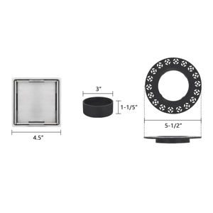 Ralo de Chuveiro Oculto Retangular de 4,5 Polegadas em Aço Inoxidável 304 Moderno, Invisível, Reversível e de Dupla Função para Banheiro - Product Image 2