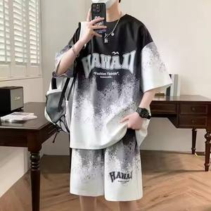 Nuova tuta sportiva estiva personalizzata da uomo a maniche corte pantaloncini da due pezzi Set 2 pezzi Set da uomo Set di pezzi corti da uomo - Product Image 4