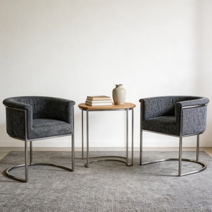 Luna <b>Gray</b> Fabric <b>Dining</b> <b>Chair</b> Metal Frame Interior Modern <b>Chair</b> Home Decor - Product Image 5