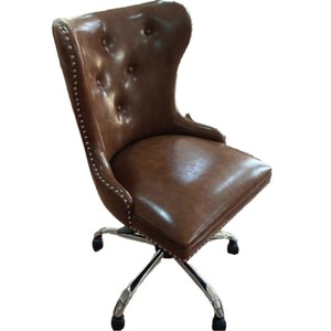 European-style Luxurious Velvet Rivet Home Study Conference Chair with lion Head Lounge Chair for <b>Office</b> Use <b>Computer</b> Chair - Product Image 4