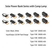 Batterie Externe Solaire 30000mAh Powerbank 50000mAh Chargeur Solaire avec Câbles Intégrés pour Téléphones Portables