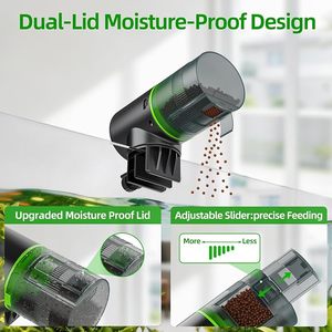 Distributeur automatique de nourriture pour poissons d'aquarium avec deux méthodes de fixation, minuterie intelligente, distributeur automatique de nourriture pour poissons réglable - Product Image 5