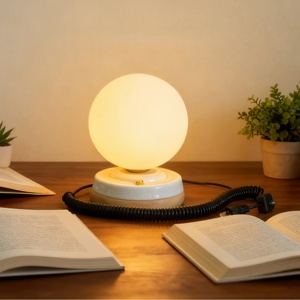 <span class=keywords><strong>Lampada</strong></span> da Tavolo Vintage in Ceramica Aulipur <span class=keywords><strong>con</strong></span> Cavo a Molla e Spina, Ideale per Camera da Letto, Comodino e Studio - Product Image 5