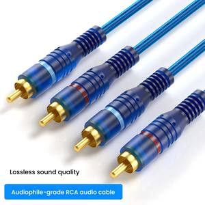 Câble en cuivre tressé RCA pour <span class=keywords><strong>amplificateur</strong></span> audio de <span class=keywords><strong>voiture</strong></span>, gaine en PVC, pour système home cinéma, stéréo numérique, Hi-Fi - Product Image 5
