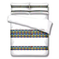 Parure de lit et taies d'oreiller personnalisées avec motif Saba Telet de la culture érythréenne/éthiopienne, impression numérique 3D