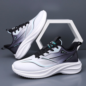 Baskets de sport noires en maille à lacets, bout rond, semelle intermédiaire respirante en EVA, semelle extérieure en caoutchouc, style toutes saisons, vente en gros - Product Image 3