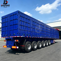 Semi-remorque benne basculante latérale en acier à 6 essieux, basculement hydraulique avec bâche pour le transport de marchandises en vrac - En vente