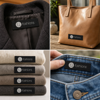 Étiquettes tissées personnalisées en fil métallique argenté pour vêtements, fond noir, logo de marque, prix de gros usine