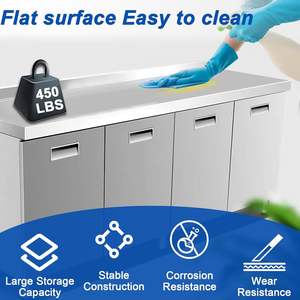 Juego de muebles de cocina de acero inoxidable personalizado, armario único para Cocina casera con tratamiento de superficie cepillada - Product Image 4